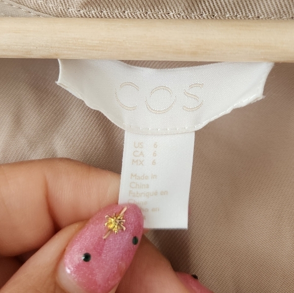 COS Lyocell Aline Zip Half Sleeve Beige Shirtdress Minimalist Boho Neutral 6 - Picture 8 of 11